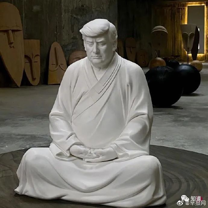 网购平台淘宝出现了美国前总统特朗普的禅修雕塑。有卖家声称，这尊雕像会“让你的公司再度伟大”。